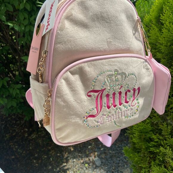 Juicy Couture Mini Backpack - Juicy Couture Cream and Pink Backpack - Crown Bag main image 8